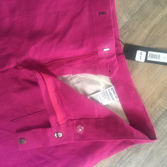 High-Rise 5" Linen-Blend Shorts pink, NWT - Picture 6 of 7